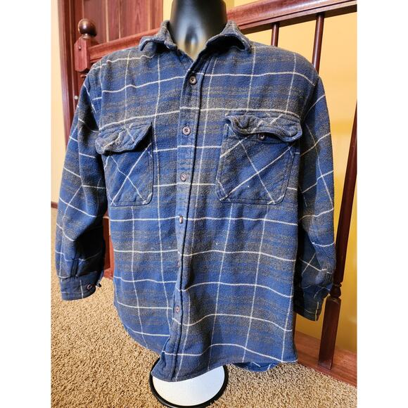 Burry Lane Flannel Shirt Mens Medium Classic Rugged Plaid Long Sleeve Button Up - Picture 13 of 13